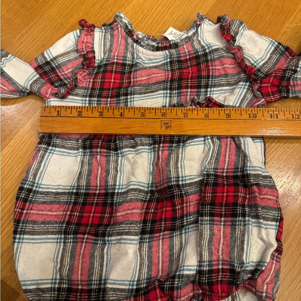 Okie Dokie Baby Girls Round Neck Long Sleeve Bodysuit Size 24mos plaid Christmas - Picture 6 of 8